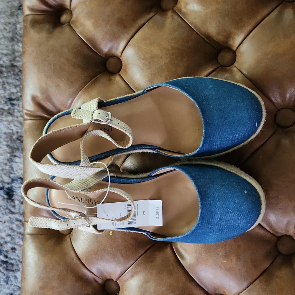 Denim Espadrille Wedges